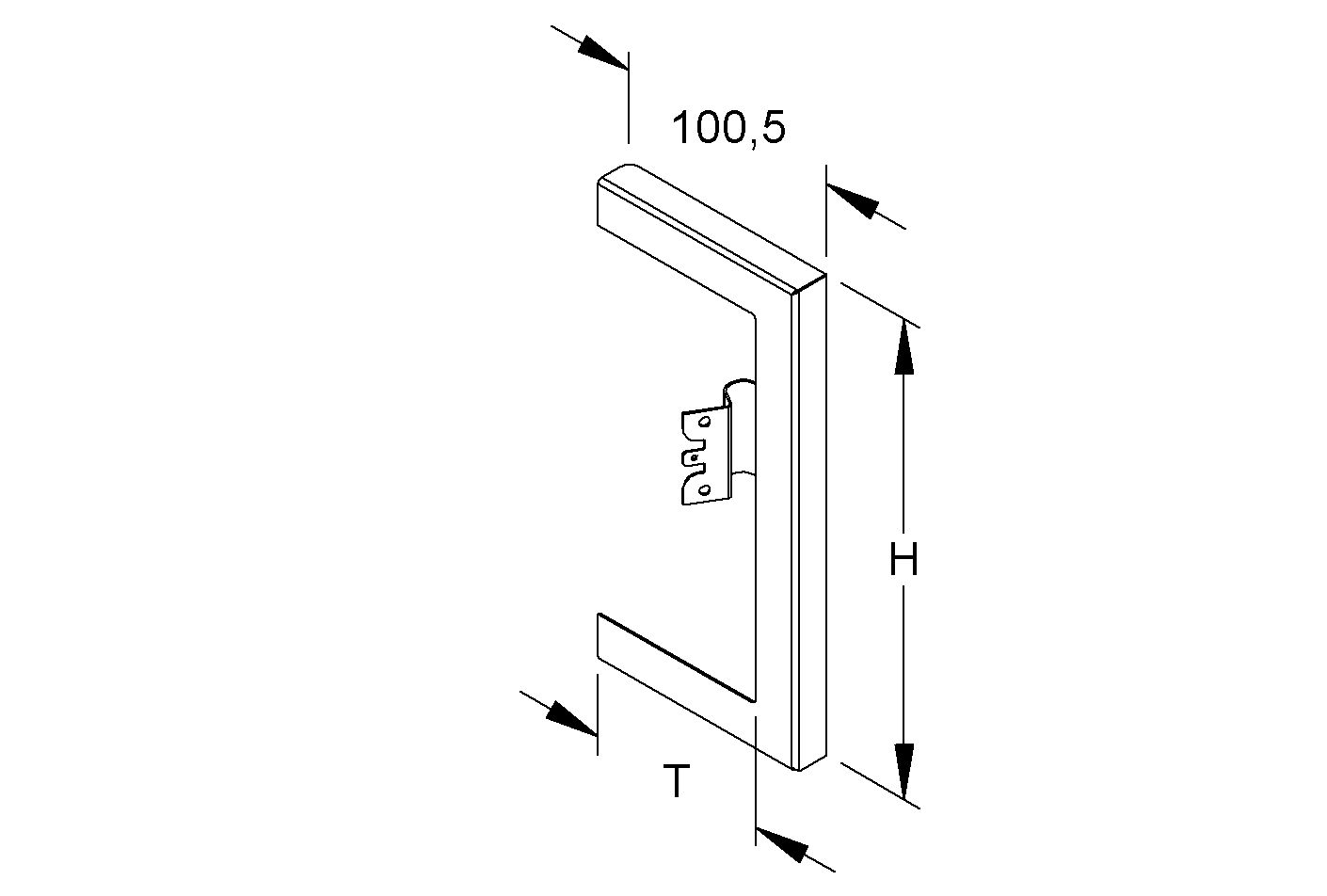 Wandanschlussblende GEB-K B211xT80mm hfr asym ST cws RAL9001 vz