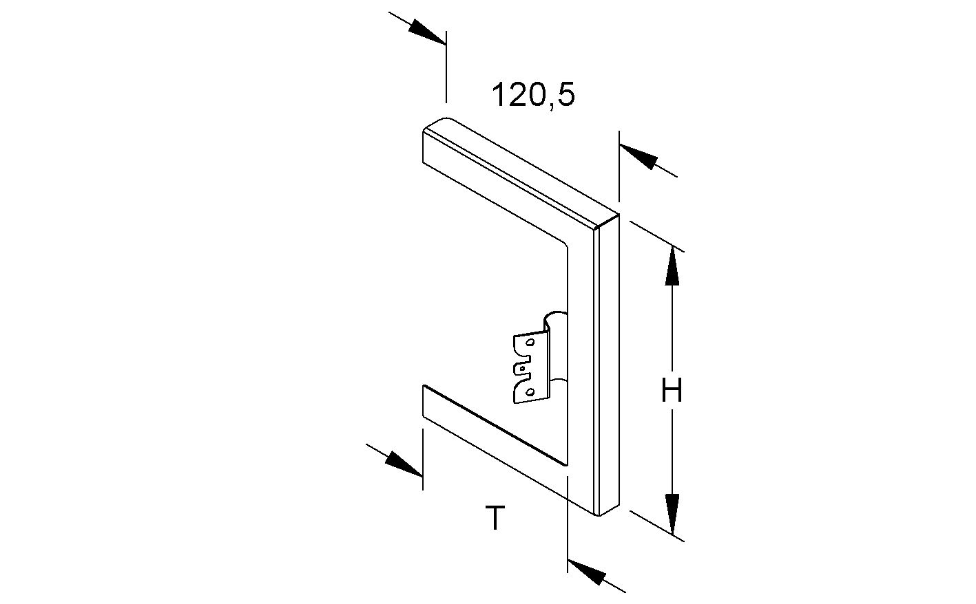 Wandanschlussblende GEB-K B211xT100mm vz sym ST natur hfr
