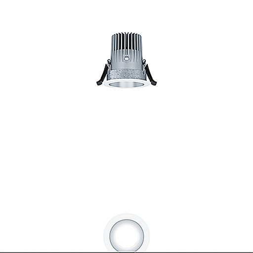 LED-Einbaustrahler 10W PANOS 3000K 665lm Konv 1LED Kst IP44 ws mt RF:matt