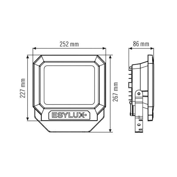 LED-Anbaustrahler 30W OFL/AFL SUN 3000K 3370lm Konv 1LED Alu IP65 sw mt