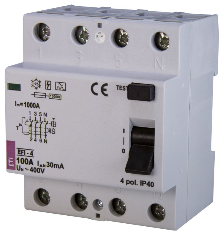 FI-Schutzschalter A 4p 400V 100A 0,03A 4TE REG 10kA