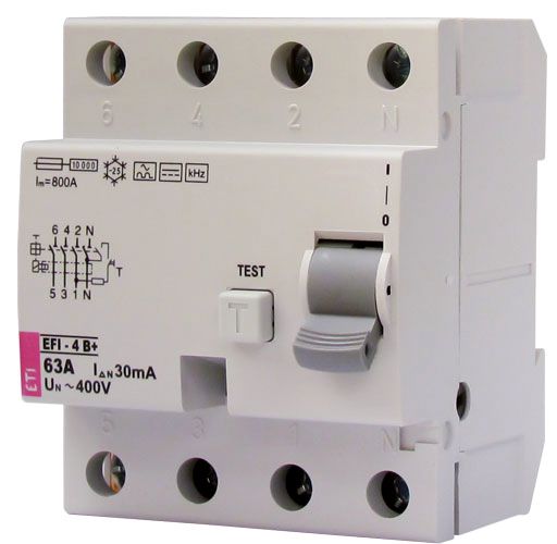 FI-Schutzschalter B+ 4p 400V 63A 0,03A 4TE REG 10kA