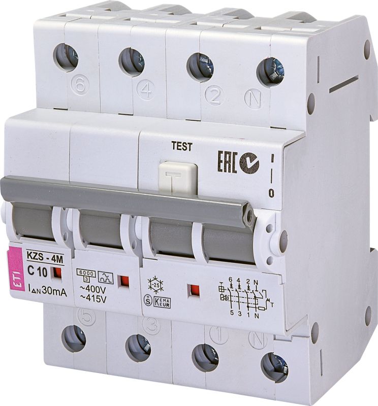 FI-Schutzschalter A 4p 400V 10A 0,03A 4TE REG 6kA