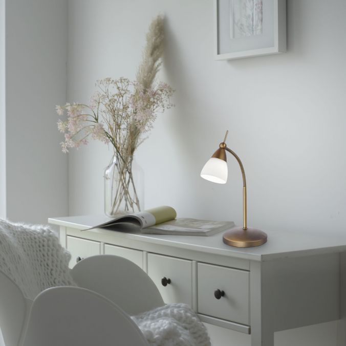 LED-Schreibtisch 3W PINO ms m.Schalt G9 1LED messing Mit Dimmer 230V