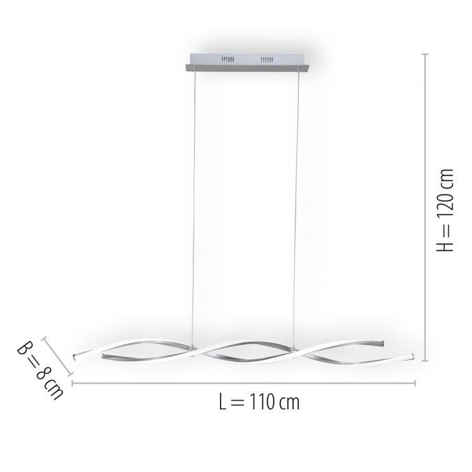 LED-Pendelleuchte 23,5W POLINA 3000K sym 1400lm gr 2LEDs LED nicht austauschbar