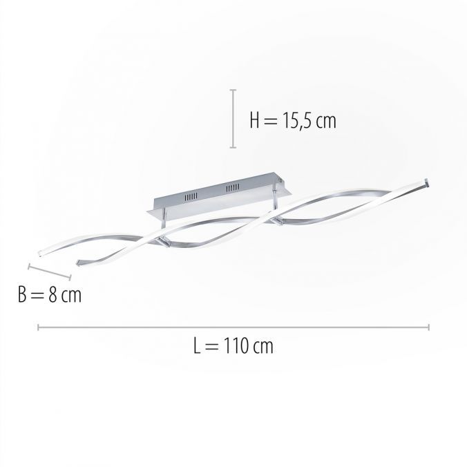 LED-Anbauleuchte POLINA 23,5W 3000K gr 1400lm Konv IP20 1100x80x156mm