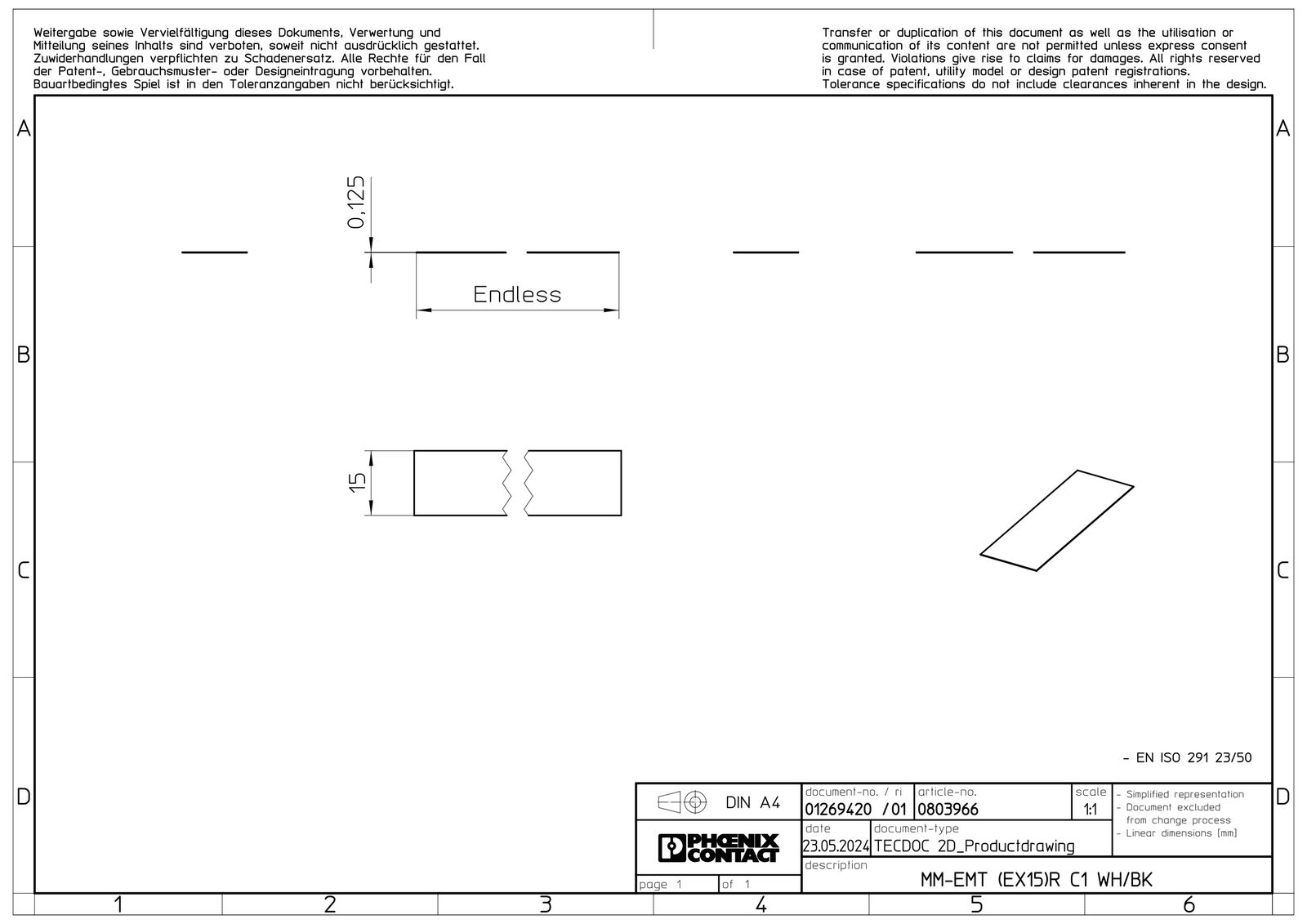 Kennzeichnungsmaterial ws 5500x15mm