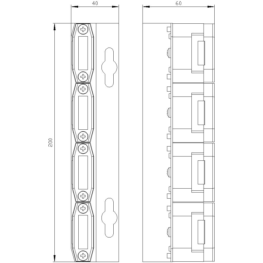 Sammelschienenträger 4p 10mm