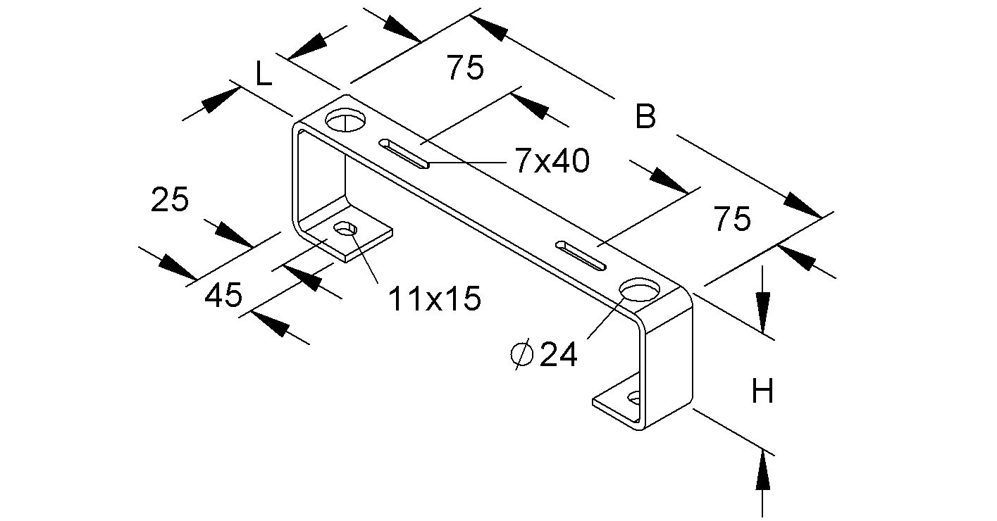 Wandausleger 400x85mm 40mm ST