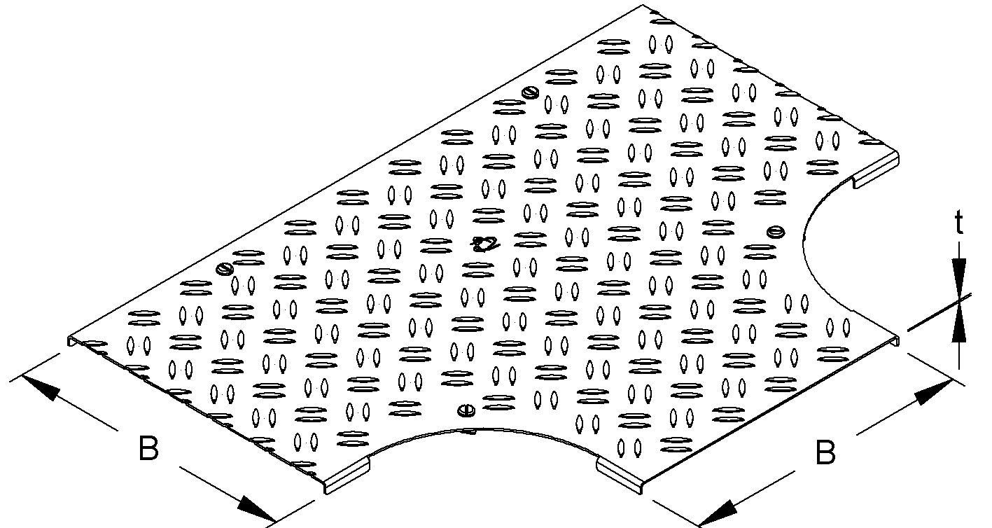 Deckel T-Stück Drehriegel 205mm vz f.Kabelrinne