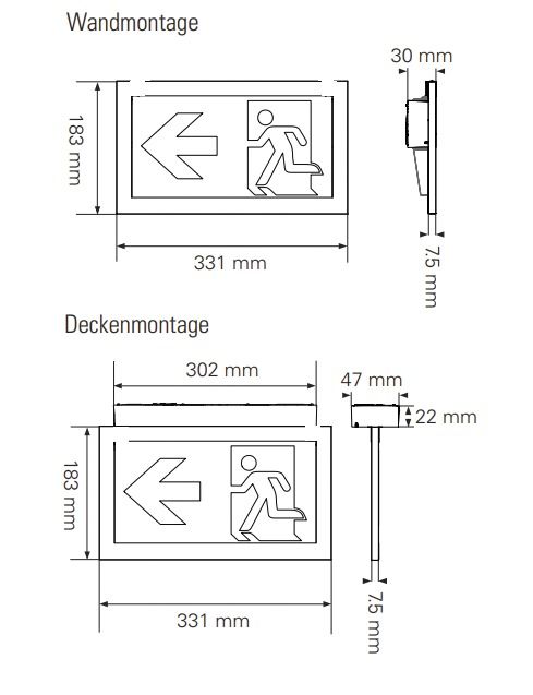 LED-Sicherheitsleuchte CrystalWay 5,8W 6500K 1LED Wandanbau/Deckenanbau 30m