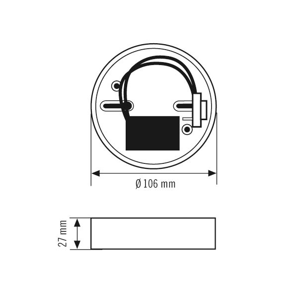 Brandmeldesockel Aufb Ø106mm ws H27mm