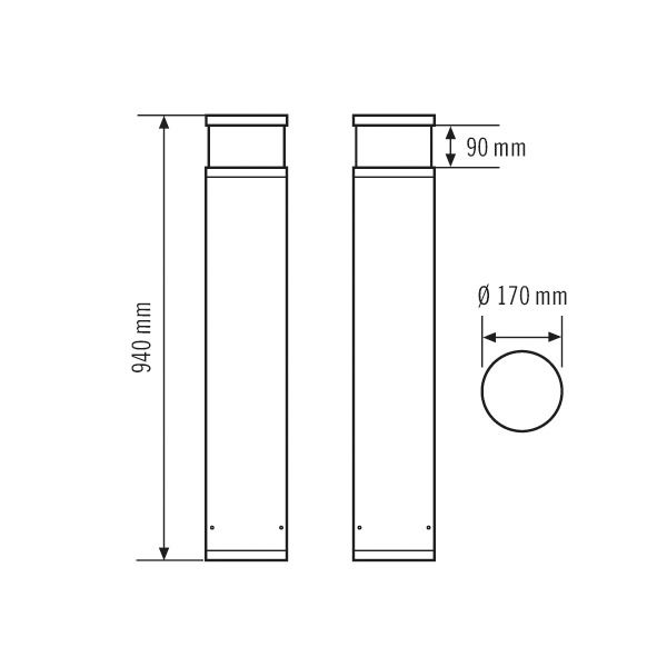 LED-Pollerleuchte 17W ALVA IP65 4100K 1350lm 84LEDs anth Alu Kst_tr