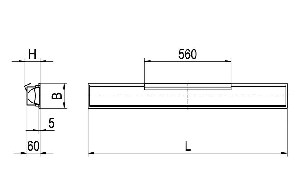 LED-Rasterleuchte 35W ws EVG DALI IP20 Dimmung DALI 1547x115x60mm