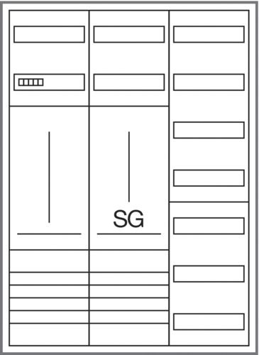 Komplettschrank AP/UP 1Z 1TSG 1stö 3Feld IP44 5p 1100x800x205mm