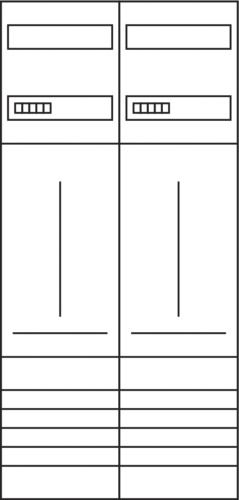 Komplettfeld 63A univ.Z 2Z 3PBf m.Verdr 3-Punkt-Befestigung 1050x500mm 5p 300mm