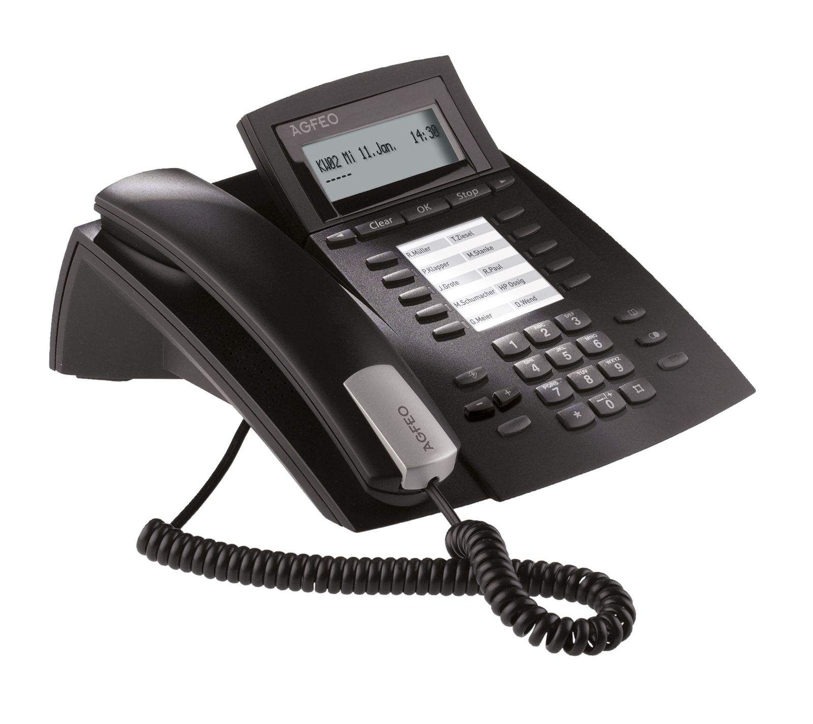 Systemtelefon sw S0-/UP0-Port 22F-Tast 12F-Tast/LED mehrzeil HeadSetAnschl
