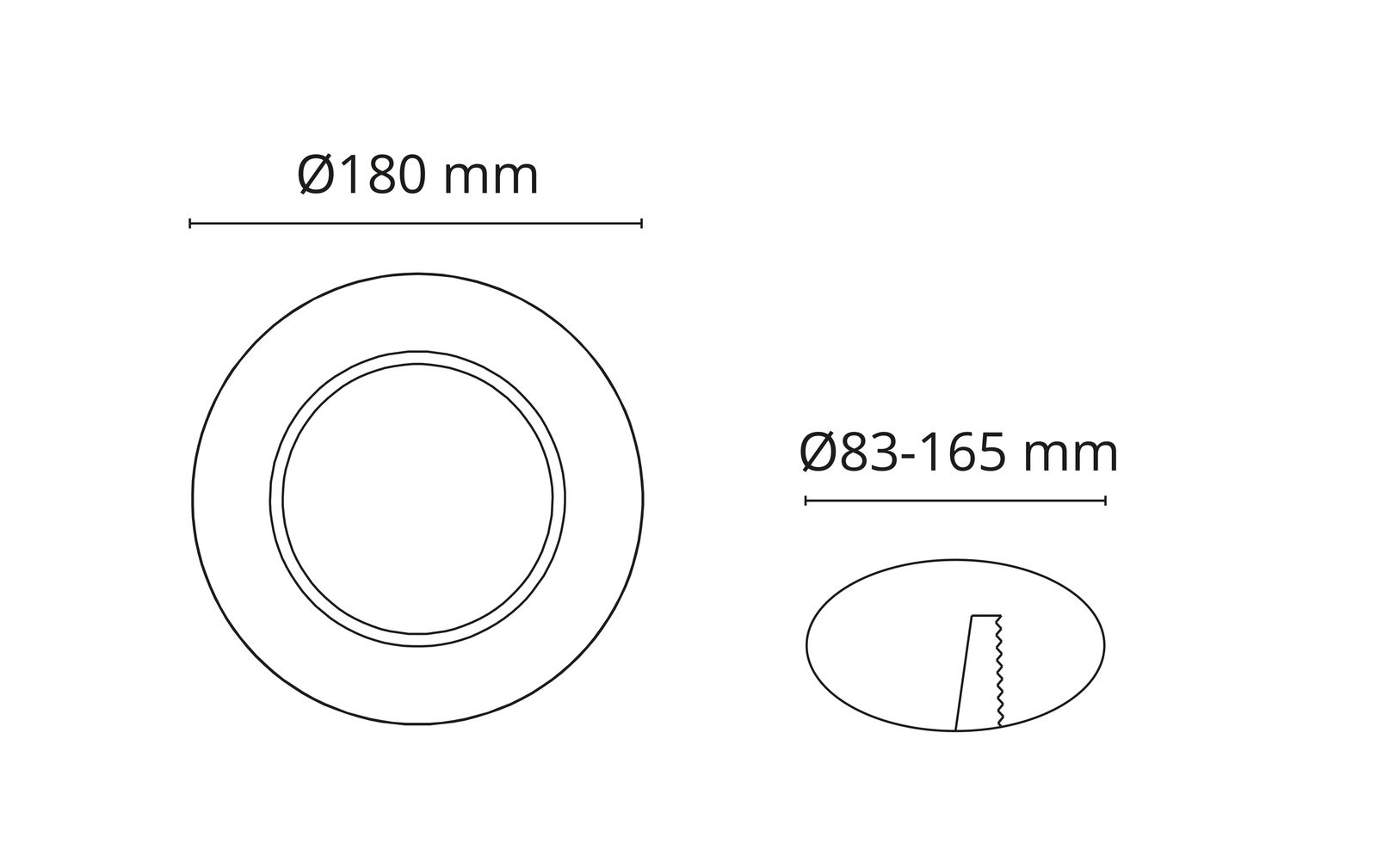 Reduzierring ws REHAB Alu Ø180mm