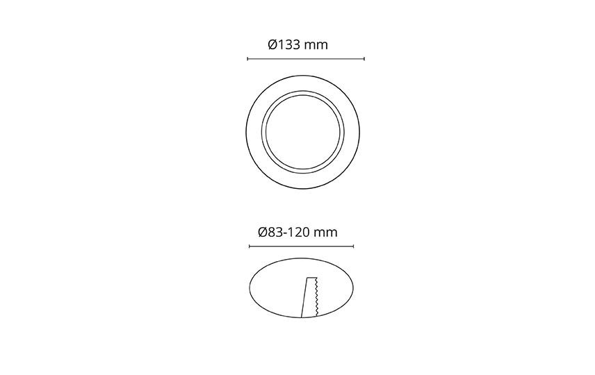 Reduzierring graphit REHAB Alu Ø133mm