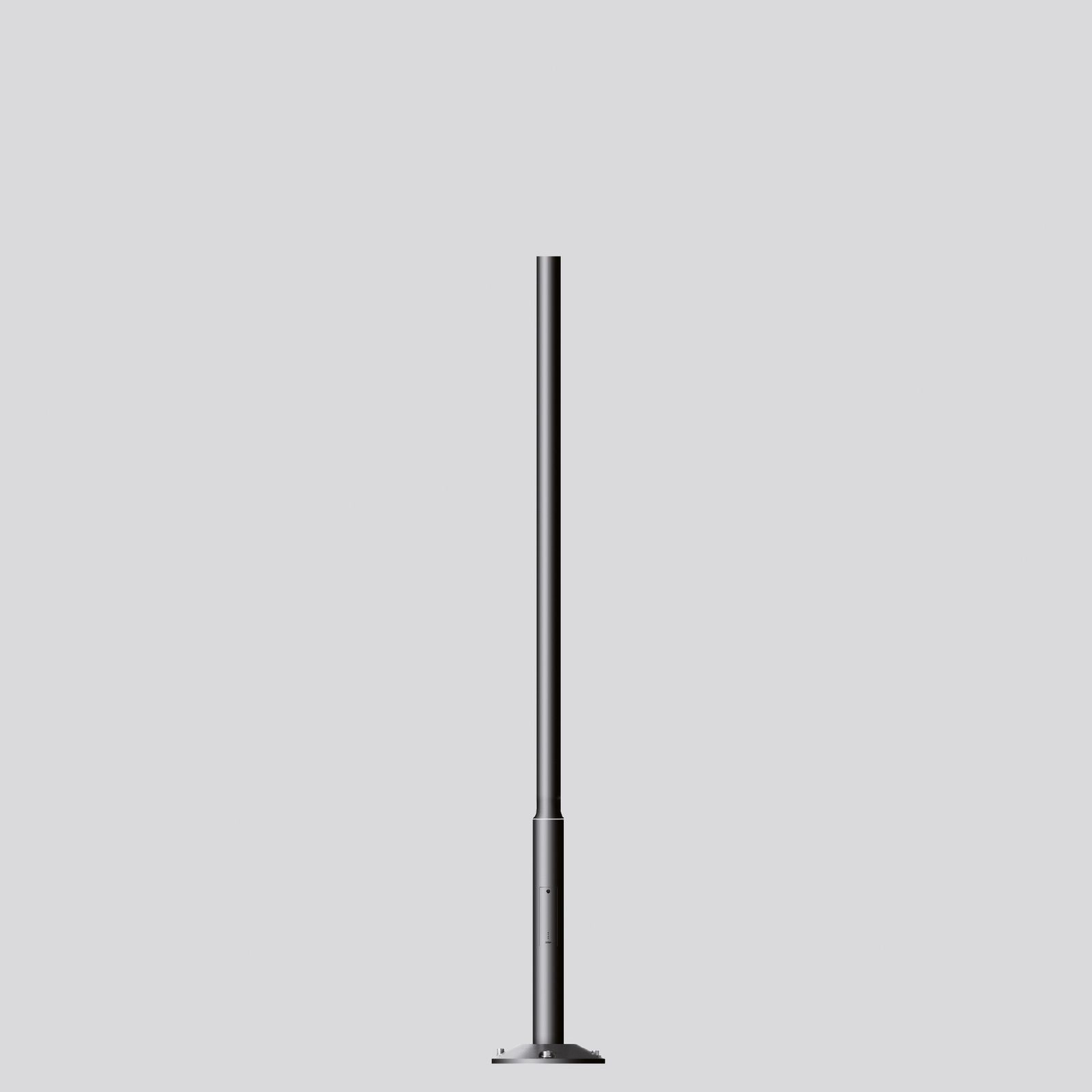 Lichtmast 5m zylindr abgesetzt Ø76mm Alu lack Mit Grundplatte
