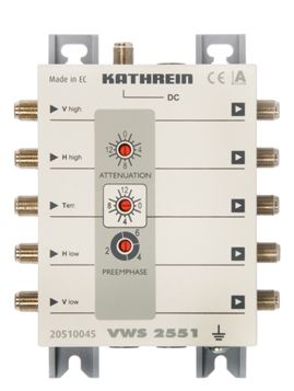 SAT-ZF-Verstärker 5f 15dB Fernspeisbar Entzerrer Pegelsteller
