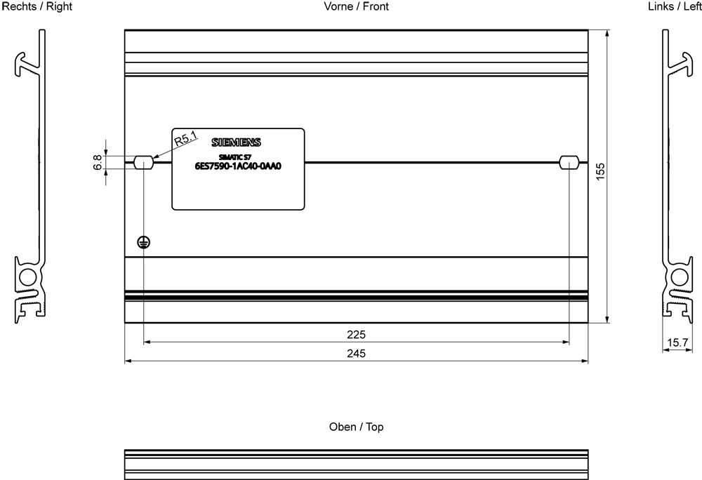 flschiene Alu 245x16x157mm flaches Profilschiene