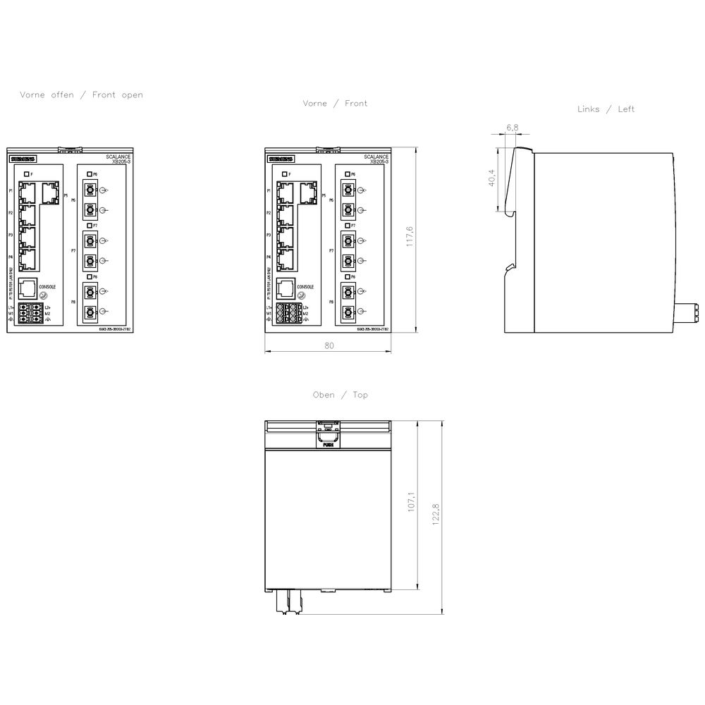 Switch Hutschiene 5x10/100Mbps Managebar Layer 2
