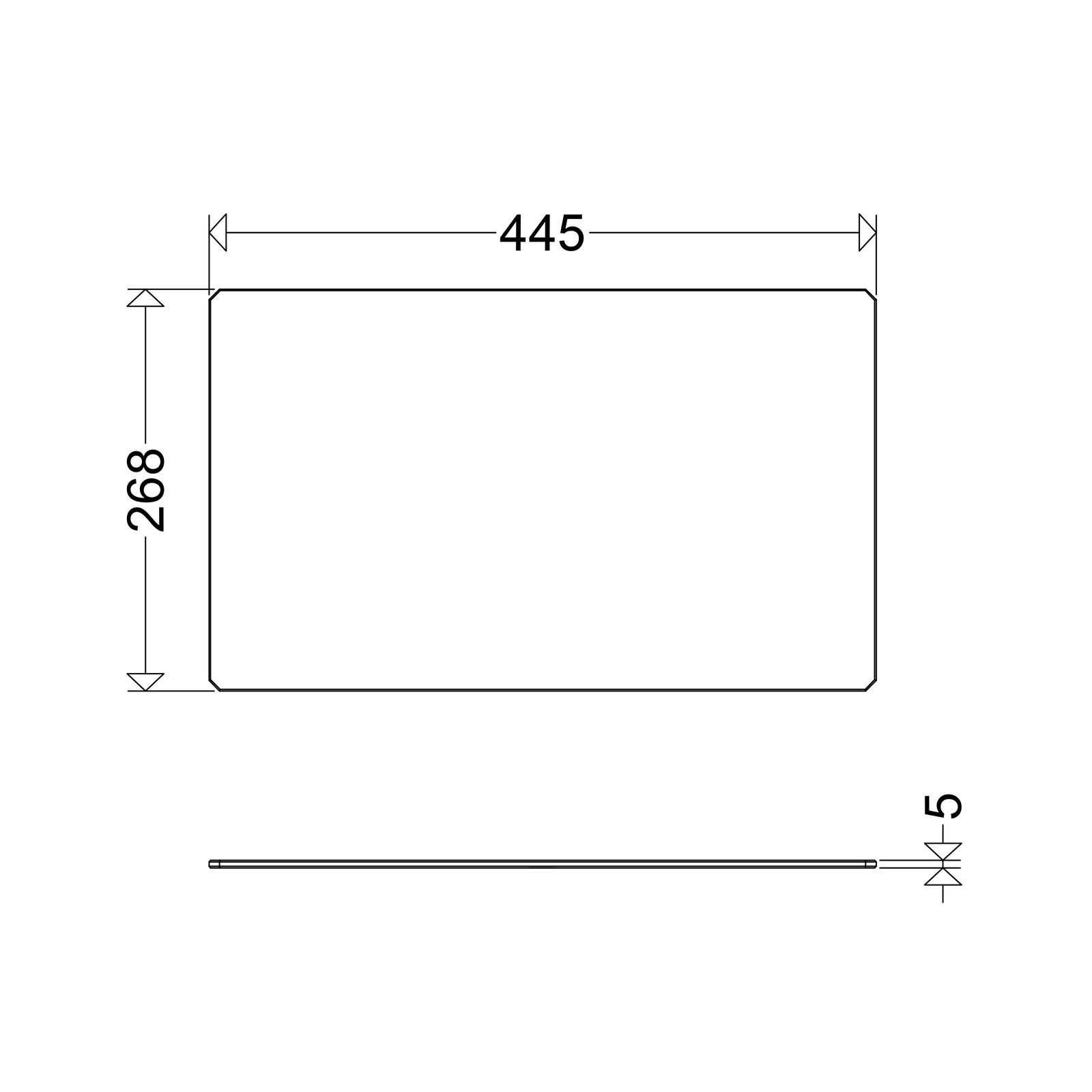 Ersatzglas FOCO sym direkt Glas 445x268x5mm