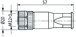 Rundsteckverbinder Buchse 0,75qmm IP67 Schraub ger