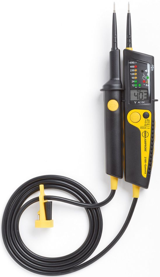 Spannungsprüfer 2p CAT.IV 10-1200V Batt LED/LCD Drehfeldrichtungsanzeige 1999Ohm