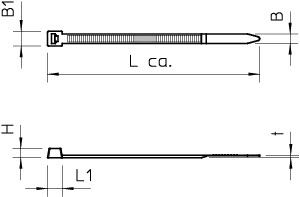 Kabelbinder L120mm ws 4,8x1,6mm hfr PA Polyamid (PA) -30-90°C KstZunge/Nase