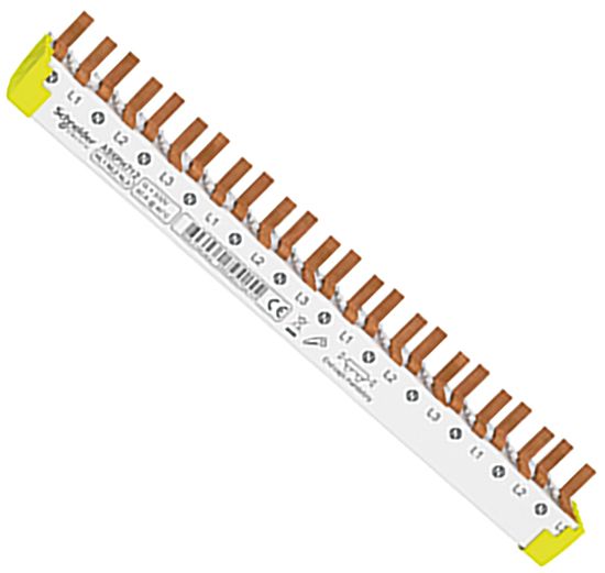 Phasenschiene 2+N 9mm Acti9 216mm 10qmm 80A Stift Isoliert f.Gerät_m.N-Leiter
