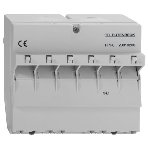 Patchpanel 6Ports Cat6 Hutschiene Schirm RAL7035 95x108x56mm