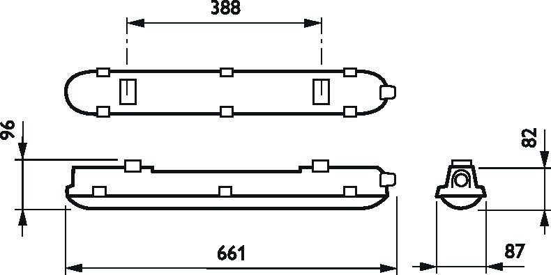 LED-Feuchtraumleuchte CoreLine 16W 4000K 1900lm gr Konv Dimmung DALI IP65