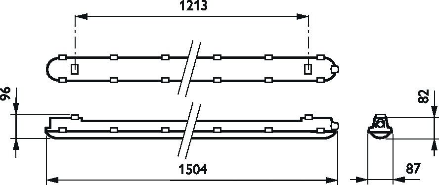 LED-Feuchtraumleuchte CoreLine 45W 4000K 6000lm gr Konv Dimmung DALI IP65