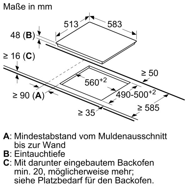 Glaskeramikfeld autark Zweikreisz Bräterz 583x513mm