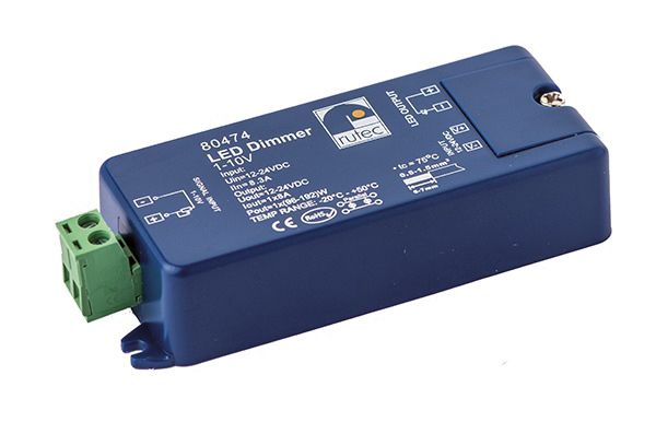 LED-Dimmer 1-10V Poti Taster 12-24V 96-192W L95xB37xH21mm IP20