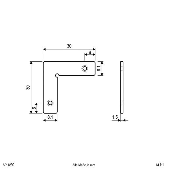 Verbinder alu IP00 30x30x1,5mm Zubehör