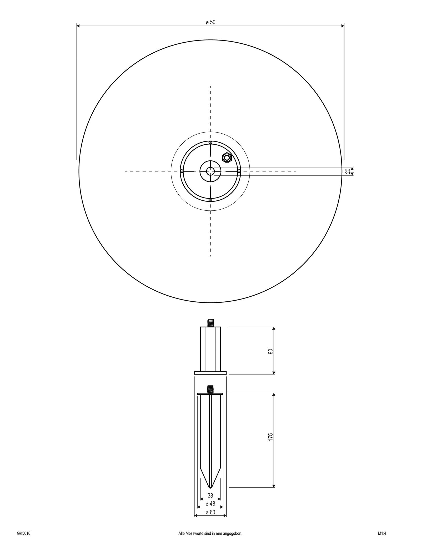 Kugelleuchte Ø50mm ws IP65 25W AGL