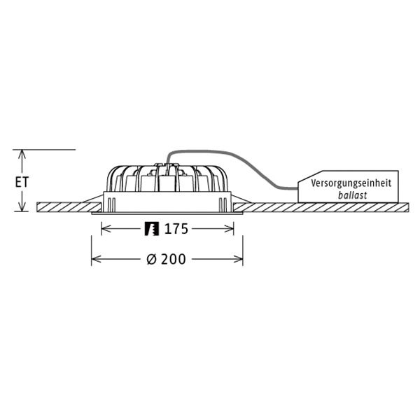 LED-Einbaustrahler 21W Vale-Tu Flat Konv 4000K Dimmung DALI 1LED 1990lm Alu IP44