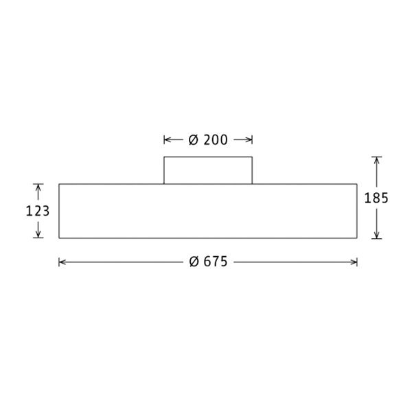 LED-Kunststoffleuchte PL 97W 4000K Konv 9300lm ws Dimmung DALI IP20 Ø675x123mm