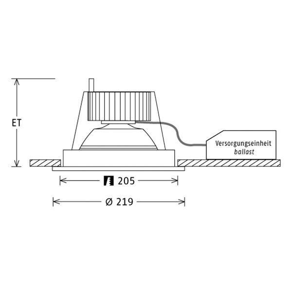 LED-Einbaustrahler 36W Scene 5 3000K ST 3470lm Konv Dimmung DALI 1LED IP20 ws mt