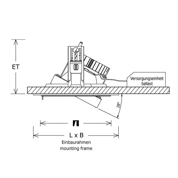 LED-Einbaustrahler 27W Scene 6 3000K ST 2710lm Konv Dimmung DALI 1LED IP20 si mt