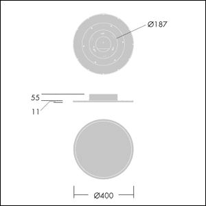 LED-Panel 0x0mm OMEGA 33W 4000K 2649lm ws Konv IP20 Ø400x55mm