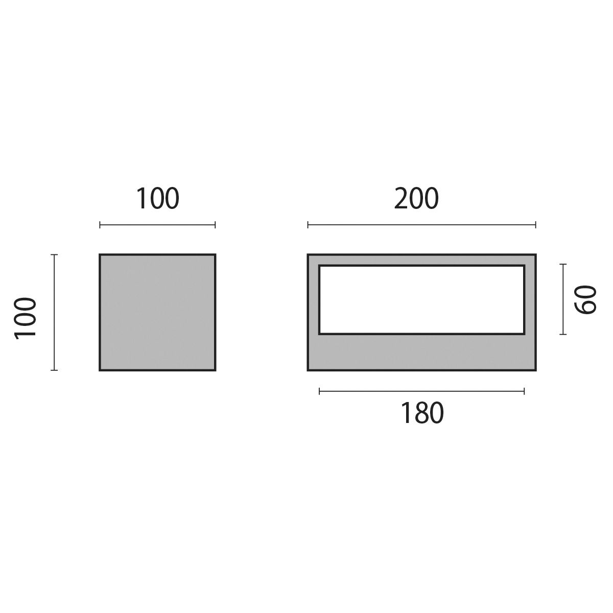 LED-Wandanbauleuchte QUASAR20M 11W 3000K 492lm ws Konv IP65 200x100x102mm