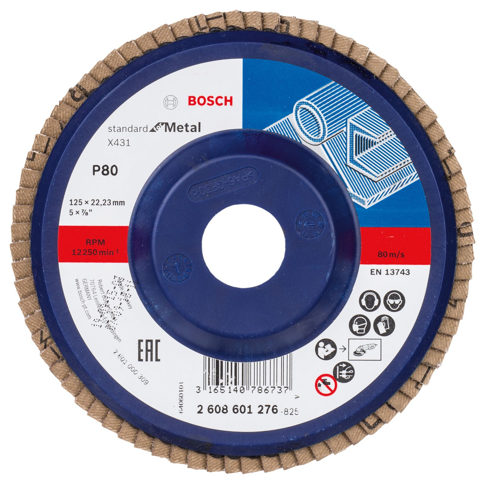 Fächerschleifscheibe X431 Schleifscheibe K80mm Ø125mm Geeignet für Metall
