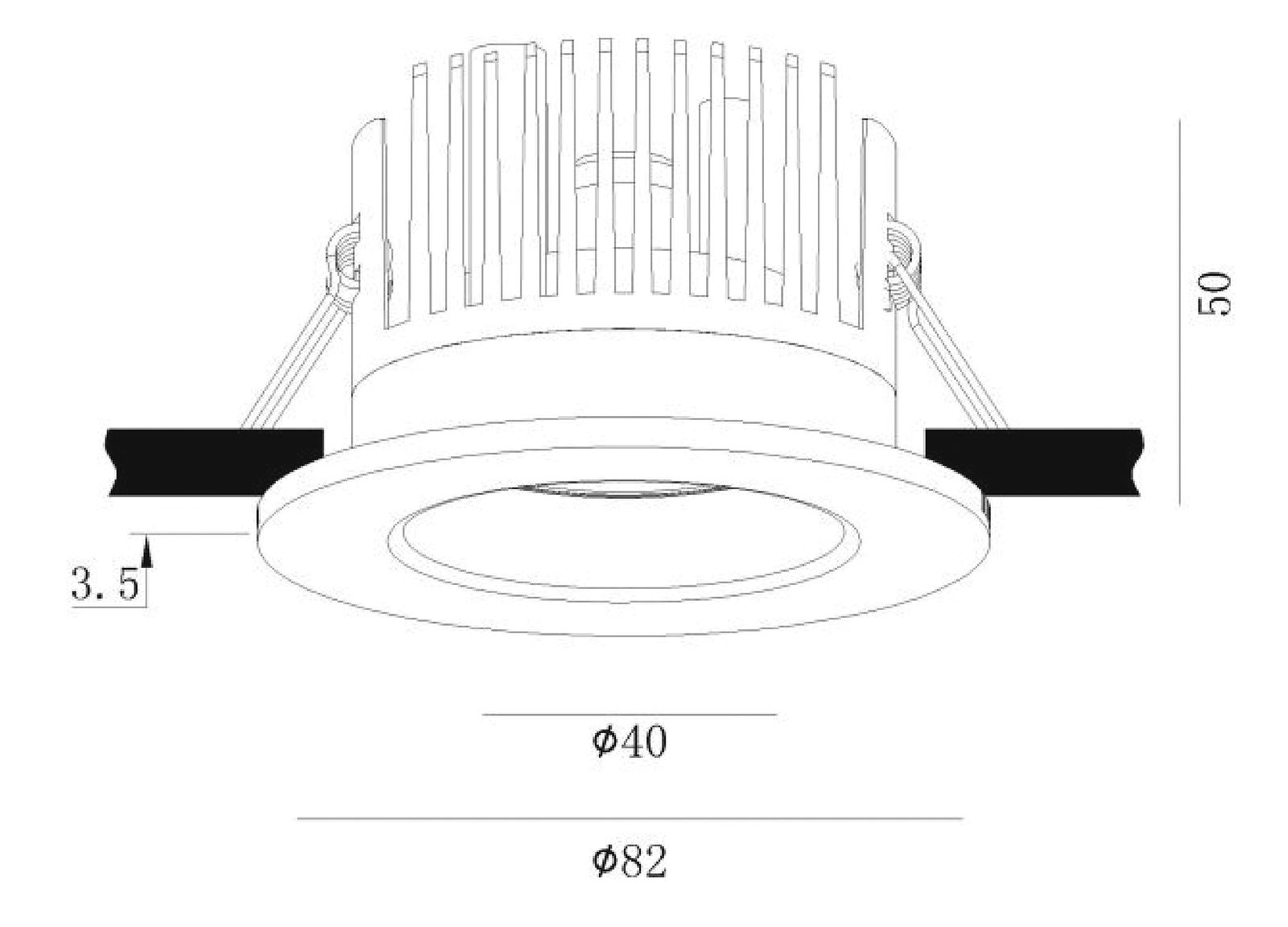 LED-Einbaustrahler 10W DOT R82 3000K Alu 923lm Konv 1LED IP65 si gebürstet