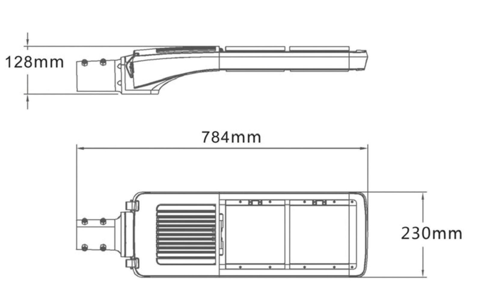 LED-Ansatzleuchte 118W 60mm 6000K Alu 12230lm sw elektr.Trafo Kst_tr IP66