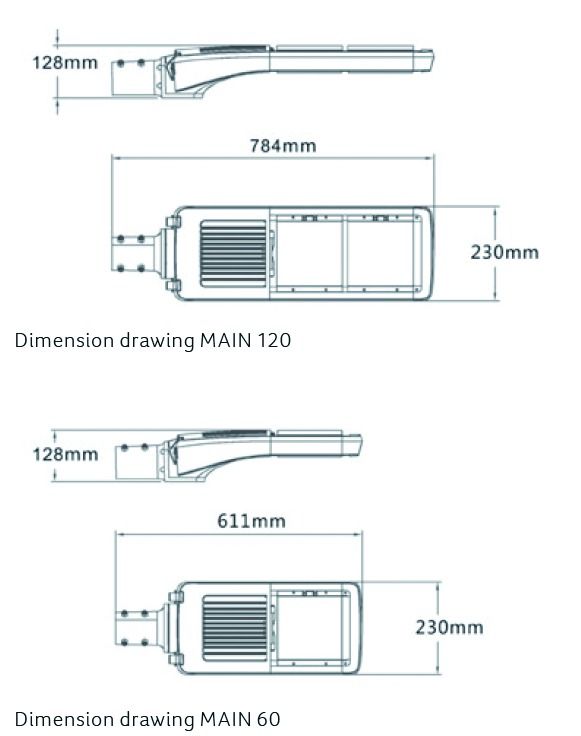LED-Ansatzleuchte 176W 60mm 6000K Alu 20064lm sw elektr.Trafo Kst_tr IP66