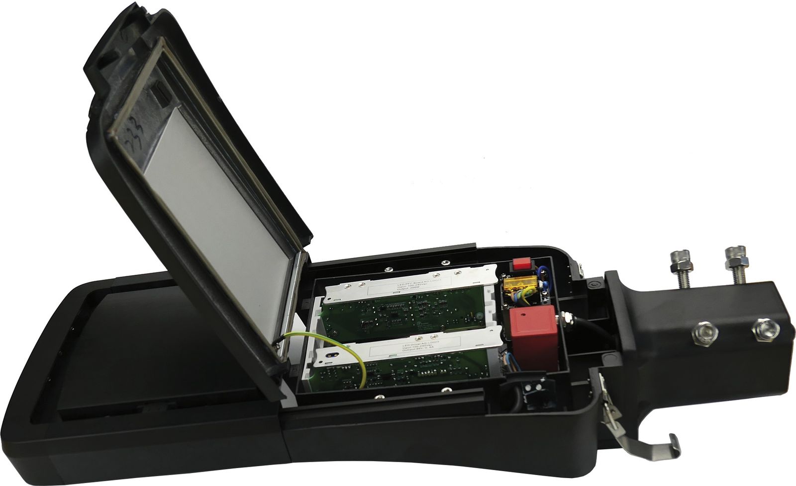 LED-Aufsatzleuchte 60W 60mm 6000K 6716lm sw elektr.Trafo Alu Kst_tr IP66